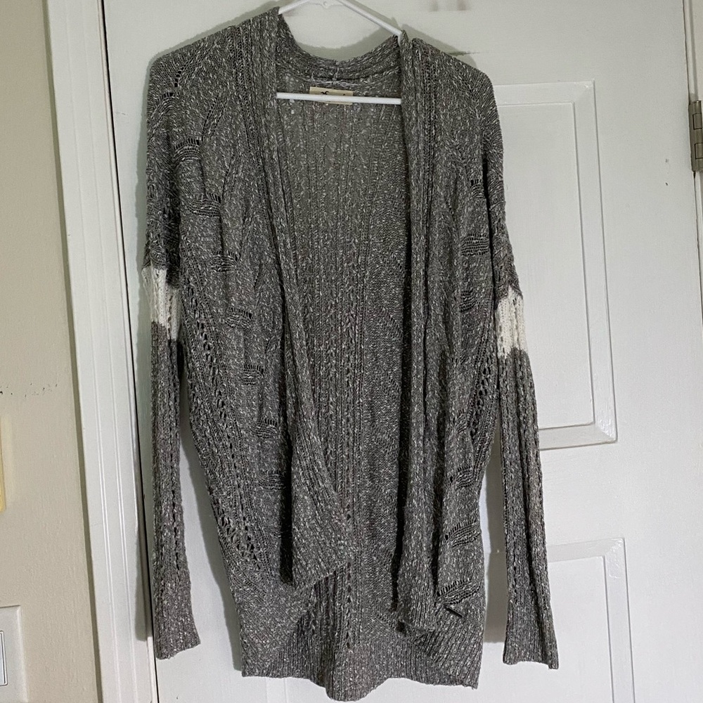Hollister grey knit cardigan